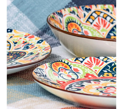 Set of 6 Fiesta Bloom Dinner Plates by 10 Strawberry Street